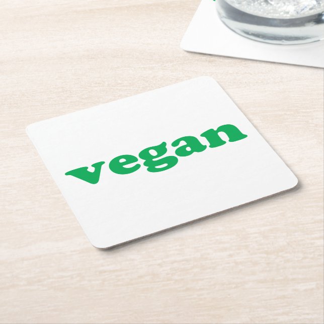 Vegan-grüne, moderne Typografie Rechteckiger Pappuntersetzer (angewinkelt)