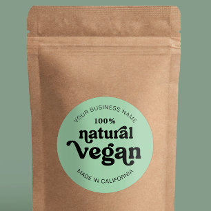 Vegan-grünes, modernes Retro-Lebensmittelbäckereti Runder Aufkleber