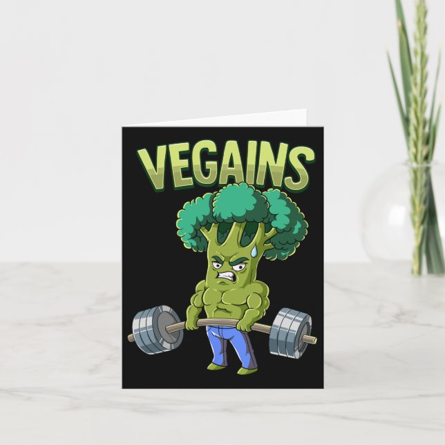 Vegan Gym Bodybuilding Vegains Karte (Vorderseite)