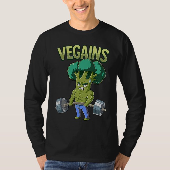 Vegan Gym Bodybuilding Vegains T-Shirt (Vorderseite)