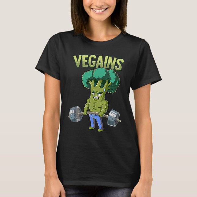 Vegan Gym Bodybuilding Vegains T-Shirt (Vorderseite)