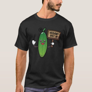 Vegan Halt Den Mund Anti-Vegan-Fleisch Spruch T-Shirt