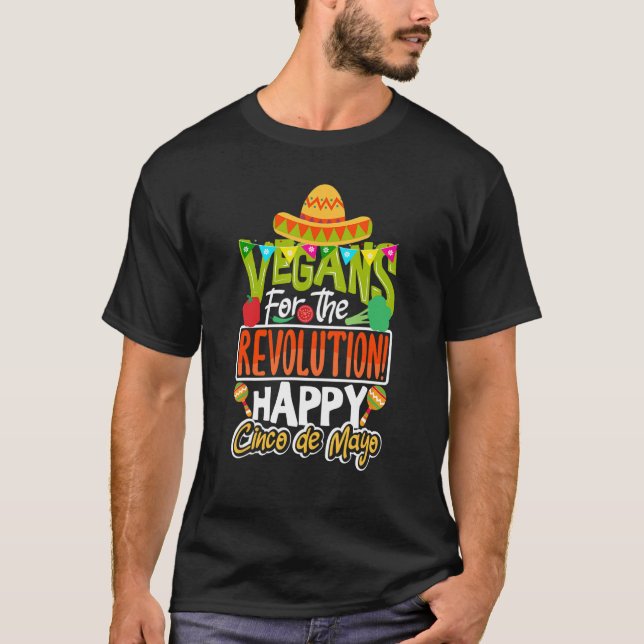 Vegan Happy Cinco de Mayo T-Shirt (Vorderseite)