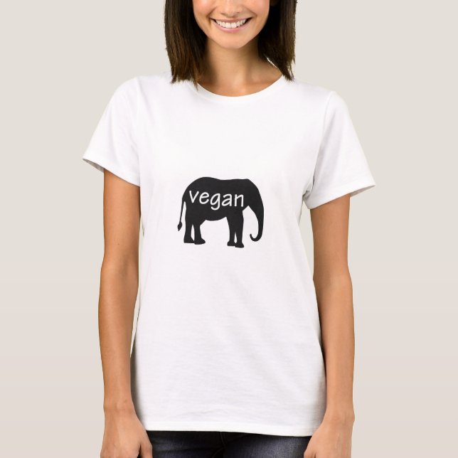 Vegan (in einem Elefantentwurf) T-Shirt (Vorderseite)