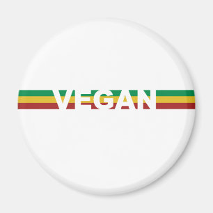 Vegan in Rasta Stripes Magnet