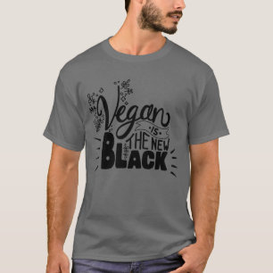 Vegan ist das neue Schwarze-Fun-Buchstaben Grau T-Shirt