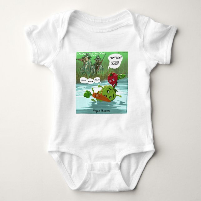 Vegan Jäger Funny Baby Strampler (Vorderseite)