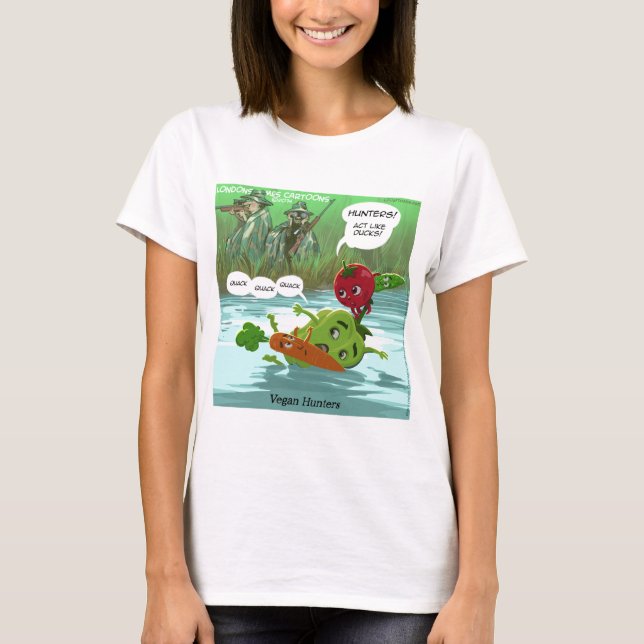 Vegan Jäger Funny T-Shirt (Vorderseite)