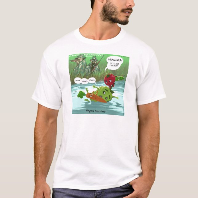 Vegan Jäger Funny T-Shirt (Vorderseite)