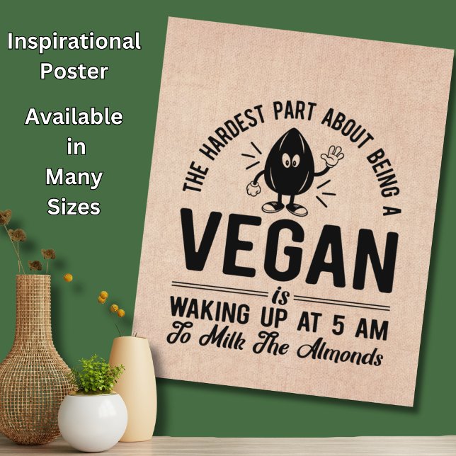 Vegan kaum, Milk the Almonds, Funny Vegan Poster (Von Creator hochgeladen)