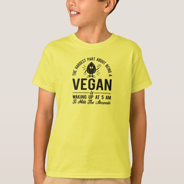 Vegan kaum, Milk the Almonds, Veganer Junge T-Shirt (Vorderseite)