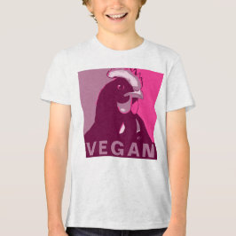Vegan Kid Pink Pop Inspiriert Hühnerhemd Tri-Blend Shirt