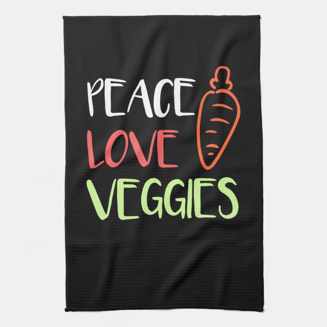 Vegan - Liebe Veggies Geschirrtuch (Vertikal)