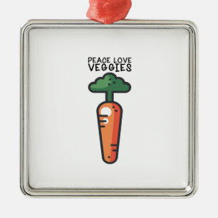 Vegan - Liebe Veggies Ornament Aus Metall