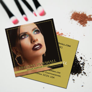 Vegan Makeup Artist Square Business Card Quadratische Visitenkarte