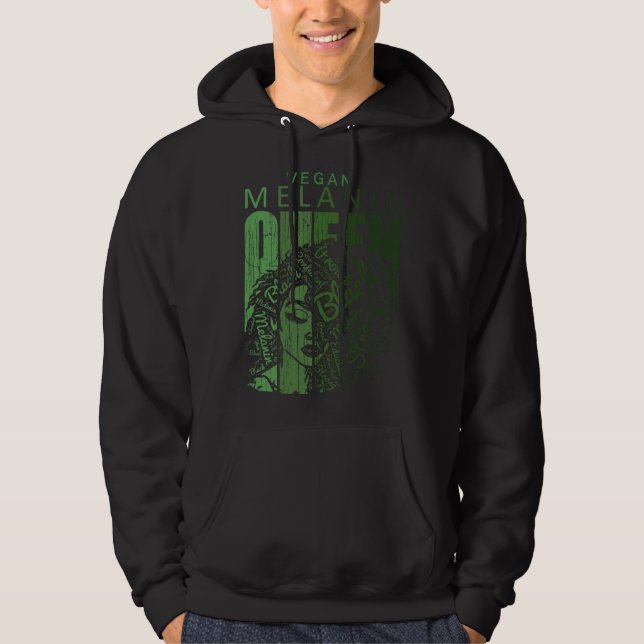 Vegan Melanin Queen Black Womans African American  Hoodie (Vorderseite)