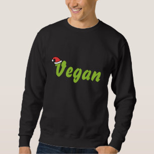 Vegan mit Weihnachtshut Sweatshirt