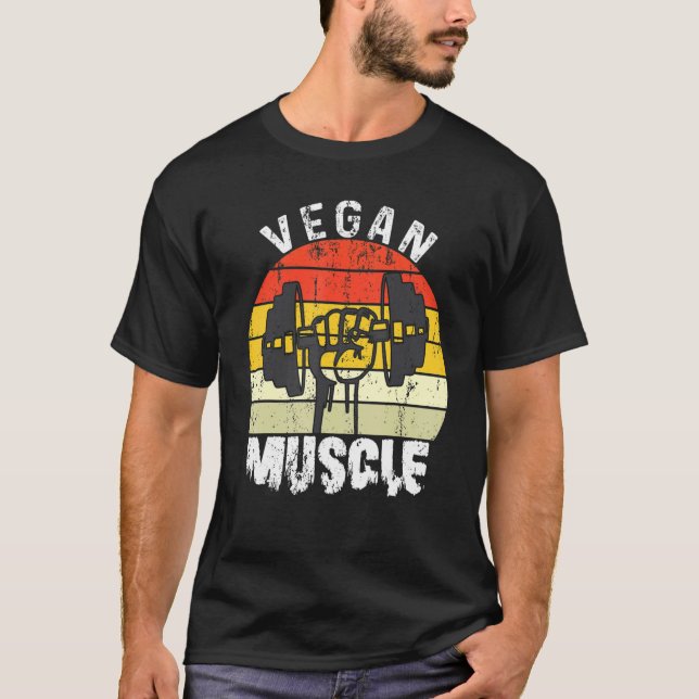 Vegan Muskel Veganer Power Weichtlifter Bodybuilde T-Shirt (Vorderseite)