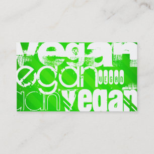 Vegan; Neon Green Stripes Visitenkarte