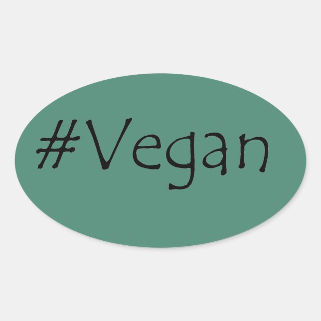#Vegan Ovaler Aufkleber (Vorderseite)