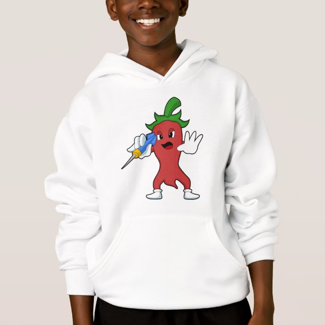 Vegan Pepper bei Darts mit Dart.PNG Hoodie (Vorderseite)