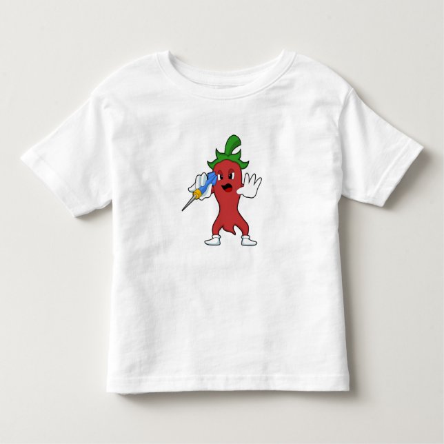 Vegan Pepper bei Darts mit Dart.PNG Kleinkind T-shirt (Vorderseite)