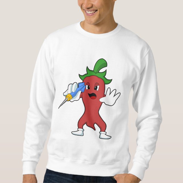 Vegan Pepper bei Darts mit Dart.PNG Sweatshirt (Vorderseite)
