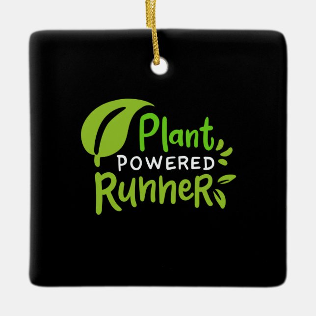 Vegan - Pflanze Powered Runner Keramikornament (Vorderseite)