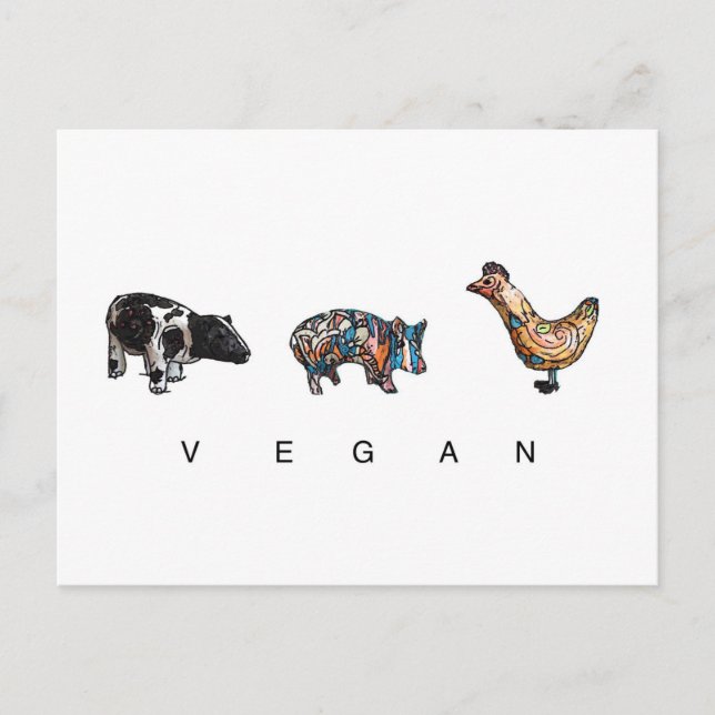 Vegan Postkarte (Vorderseite)