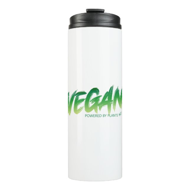 Vegan - Powered by Pflanzgut Thermosbecher (Vorderseite)