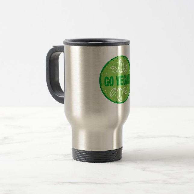 Vegan Reisebecher (Vorderseite Links)