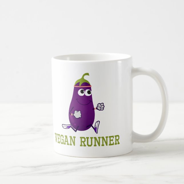 Vegan Runner Eggplant Tasse (Rechts)