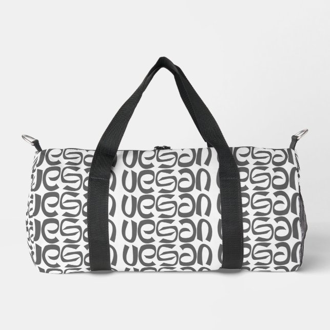 Vegan Schwarz/Weiß Duffle Bag (Vorderseite)