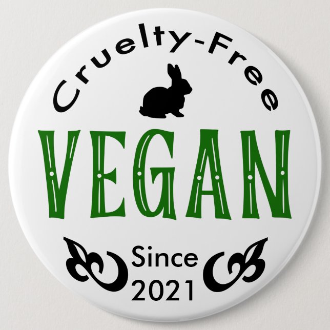Vegan seit [Datum angeben] Button (Vorderseite)