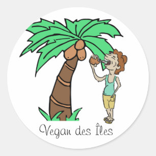 Vegan-Sticker der Inseln Runder Aufkleber
