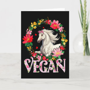 Vegan Süßes Pferd Blumen Kreis Farming Liebhaber V Karte