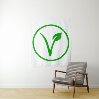 Vegan-Symbol Vegetarisch Veganismus Tierrechte Wandteppich