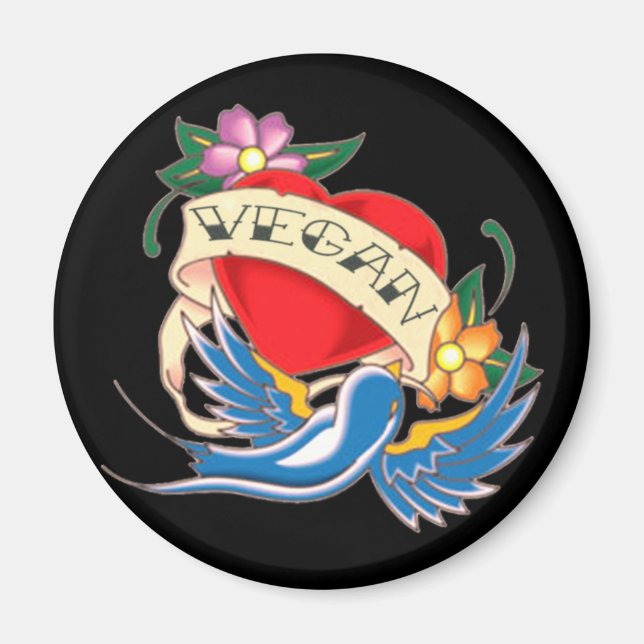Vegan Tattoo Magnet (Vorne)
