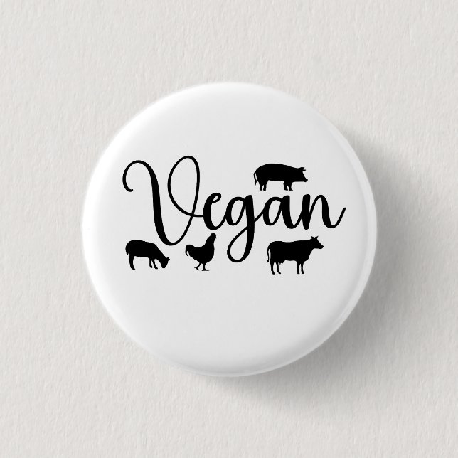 Vegan Tiere Button (Vorderseite)