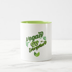 vegan überall Zwei-Tone-Kaffee-Tasse Zweifarbige Tasse