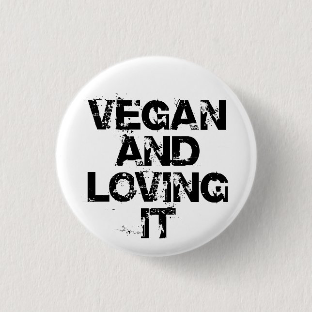 Vegan und es liebend Knopf Button (Vorderseite)