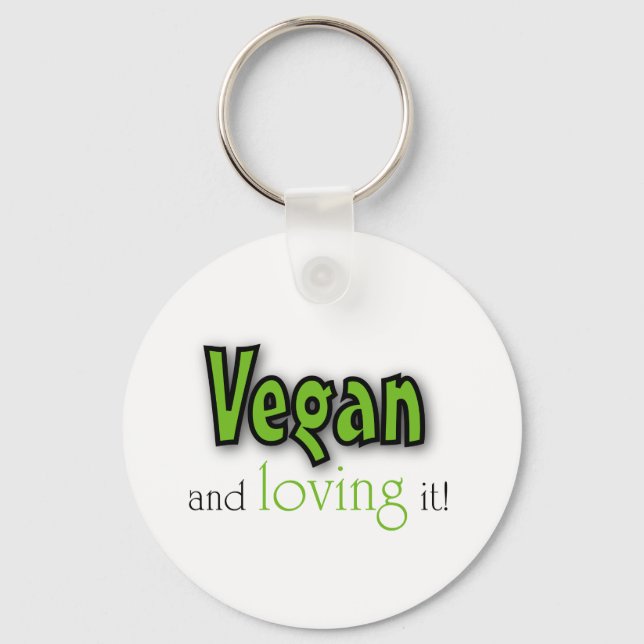 Vegan und liebenswert schlüsselanhänger (Vorderseite)