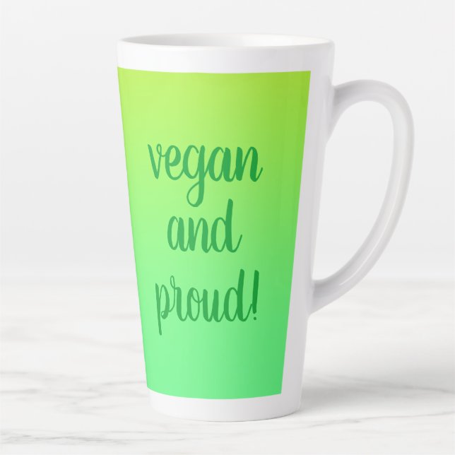 "Vegan und stolz" Milchtasse (Rechts)