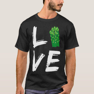 Vegan Vegetarier T Shirt Liebe Spargel