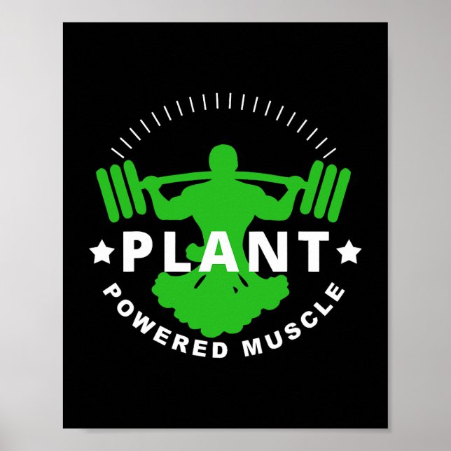 Vegan Vegetarische Pflanze Broccoli Bodybuilding L Poster (Vorne)