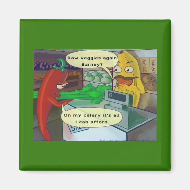 Vegan Veggie Shopping Kühlschrank Rick London Magn Magnet (Vorne)