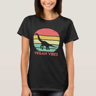 Vegan Vibes Vegan Vegetarier Retro Dinosaurier T-Shirt