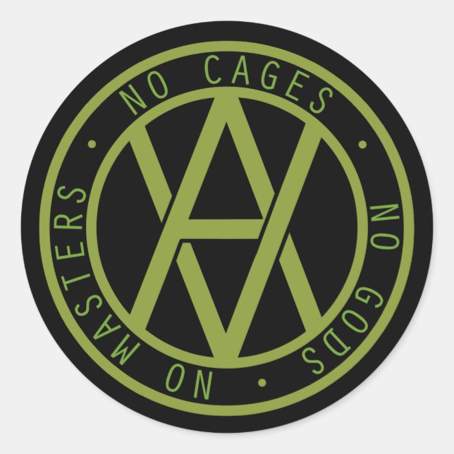 Veganarchie Runder Aufkleber (Vorderseite)