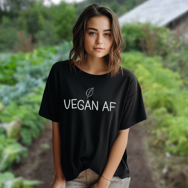 Vegane AF, Minimalistisches Leaf T-Shirt (Von Creator hochgeladen)