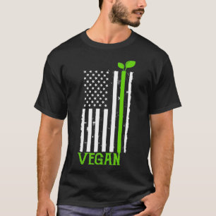 Vegane amerikanische Flag Veganismus Pflanze Bio-b T-Shirt